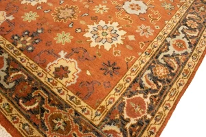 Dark Orange Tribal Floral 6X10 Indo-Mahal Oriental Rug