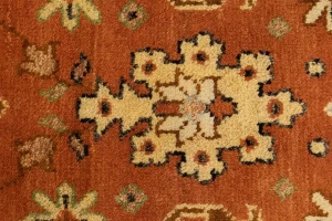 Dark Orange Tribal Floral 6X10 Indo-Mahal Oriental Rug