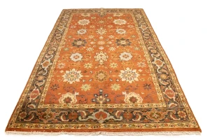 Dark Orange Tribal Floral 6X10 Indo-Mahal Oriental Rug
