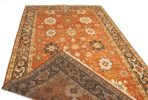 Dark Orange Tribal Floral 6X10 Indo-Mahal Oriental Rug