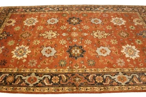 Dark Orange Tribal Floral 6X10 Indo-Mahal Oriental Rug