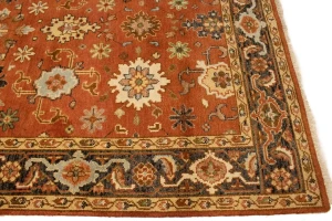 Dark Orange Tribal Floral 6X10 Indo-Mahal Oriental Rug