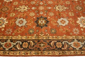 Dark Orange Tribal Floral 6X10 Indo-Mahal Oriental Rug