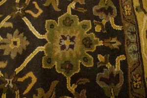 Dark Brown Floral Modern 8X11 Oriental Hand-Tufted Rug