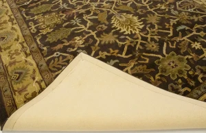 Dark Brown Floral Modern 8X11 Oriental Hand-Tufted Rug