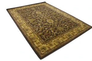 Dark Brown Floral Modern 8X11 Oriental Hand-Tufted Rug