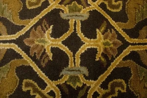 Dark Brown Floral Modern 8X11 Oriental Hand-Tufted Rug