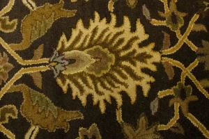 Dark Brown Floral Modern 8X11 Oriental Hand-Tufted Rug