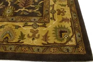 Dark Brown Floral Modern 8X11 Oriental Hand-Tufted Rug