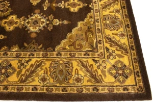 Dark Brown Floral Modern 8X11 Oriental Hand-Tufted Rug