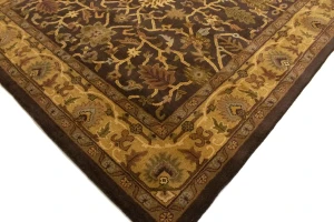 Dark Brown Floral Modern 8X11 Oriental Hand-Tufted Rug