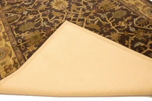 Dark Brown Floral Modern 8X11 Oriental Hand-Tufted Rug