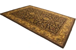 Dark Brown Floral Modern 8X11 Oriental Hand-Tufted Rug