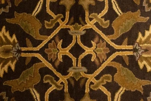 Dark Brown Floral Modern 8X11 Oriental Hand-Tufted Rug