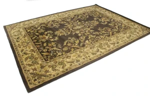 Dark Brown Floral Modern 8X11 Oriental Hand-Tufted Rug