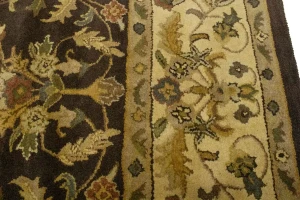 Dark Brown Floral Modern 8X11 Oriental Hand-Tufted Rug
