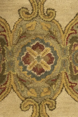 Cream Floral Modern 8X11 Oriental Hand-Tufted Rug