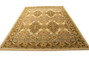 Cream Floral Modern 8X11 Oriental Hand-Tufted Rug