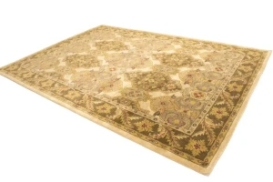 Cream Floral Modern 8X11 Oriental Hand-Tufted Rug