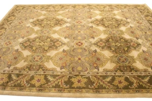 Cream Floral Modern 8X11 Oriental Hand-Tufted Rug
