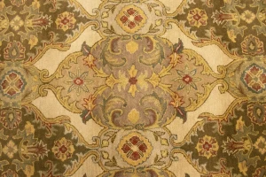 Cream Floral Modern 8X11 Oriental Hand-Tufted Rug