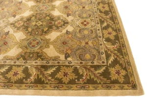Cream Floral Modern 8X11 Oriental Hand-Tufted Rug