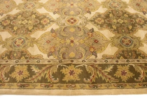 Cream Floral Modern 8X11 Oriental Hand-Tufted Rug