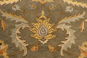 Tan Floral Modern 8X11 Oriental Hand-Tufted Rug
