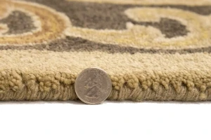 Brown Floral Modern 8X11 Oriental Hand-Tufted Rug