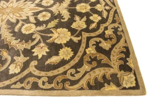 Brown Floral Modern 8X11 Oriental Hand-Tufted Rug