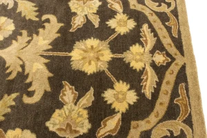 Brown Floral Modern 8X11 Oriental Hand-Tufted Rug