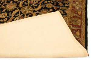 Black Floral Modern 8X11 Oriental Hand-Tufted Rug