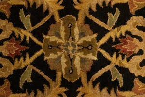 Black Floral Modern 8X11 Oriental Hand-Tufted Rug