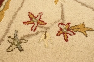 Cream Floral Modern 8X11 Oriental Hand-Tufted Rug