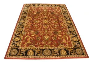 Red Floral Modern 8X11 Oriental Hand-Tufted Rug
