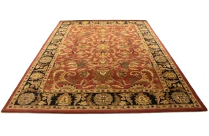 Red Floral Modern 8X11 Oriental Hand-Tufted Rug