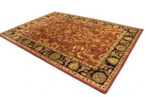 Red Floral Modern 8X11 Oriental Hand-Tufted Rug