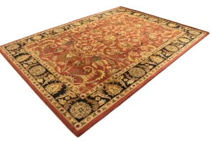 Red Floral Modern 8X11 Oriental Hand-Tufted Rug