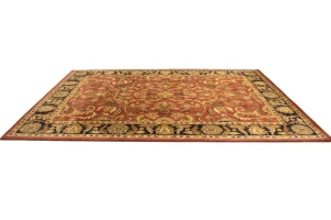 Red Floral Modern 8X11 Oriental Hand-Tufted Rug