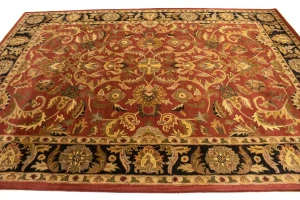 Red Floral Modern 8X11 Oriental Hand-Tufted Rug
