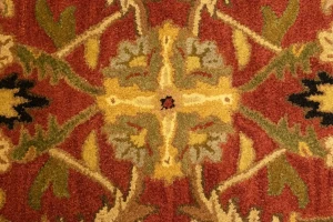 Red Floral Modern 8X11 Oriental Hand-Tufted Rug