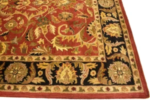 Red Floral Modern 8X11 Oriental Hand-Tufted Rug