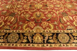 Red Floral Modern 8X11 Oriental Hand-Tufted Rug