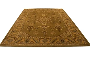 Dark Brown Floral Modern 8X11 Oriental Hand-Tufted Rug