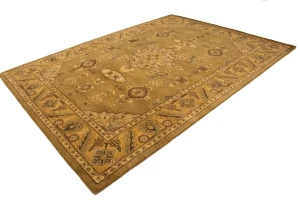 Dark Brown Floral Modern 8X11 Oriental Hand-Tufted Rug