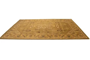 Dark Brown Floral Modern 8X11 Oriental Hand-Tufted Rug
