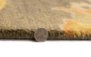 Tan Floral Modern 8X11 Oriental Hand-Tufted Rug