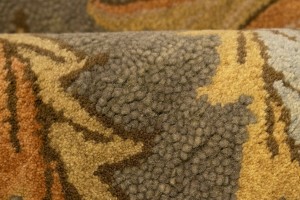 Tan Floral Modern 8X11 Oriental Hand-Tufted Rug