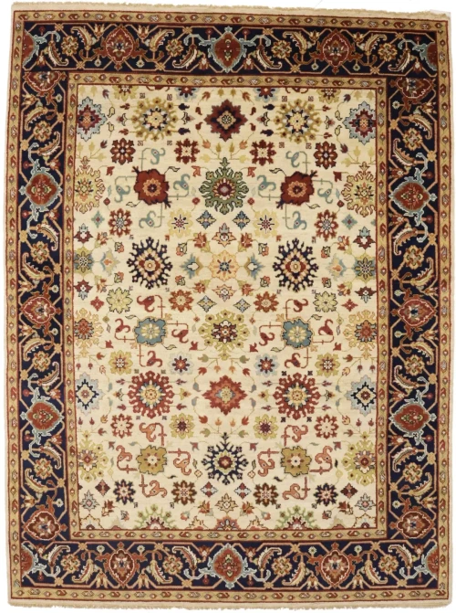 Cream Floral 9X12 Indo-Mahal Oriental Rug