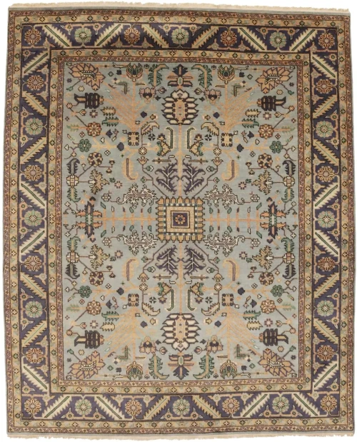 Light Gray Floral 8X10 Indo-Mahal Oriental Rug